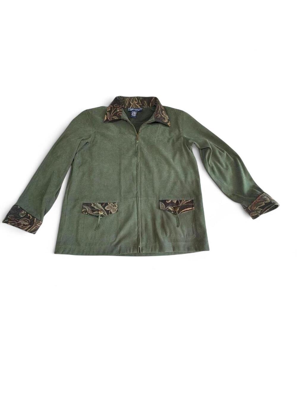 Susan Graver Women's Green and Khaki Jacket